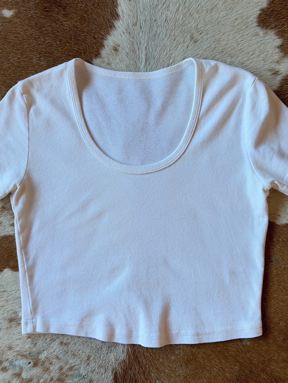 American Apparel White Scoop Neck Crop Top